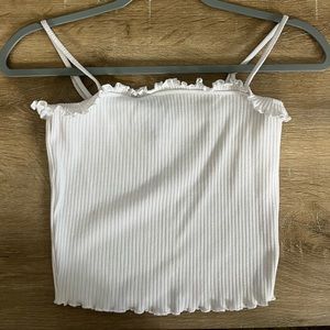 Forever 21 medium white ribbed crop top